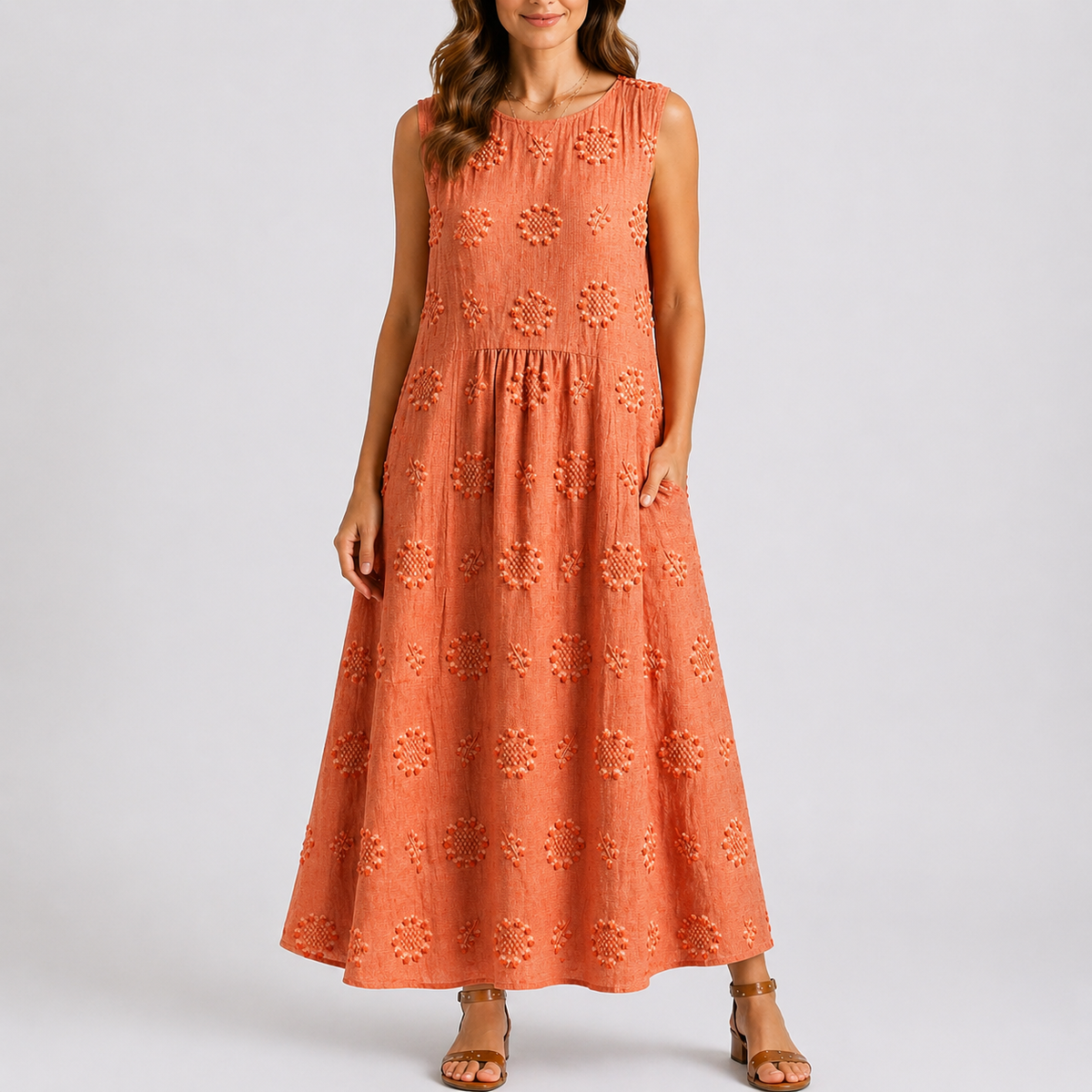 Women’s Floral Relaxed Fit Summer Midi Dress – Elegant Occasion Wear UK