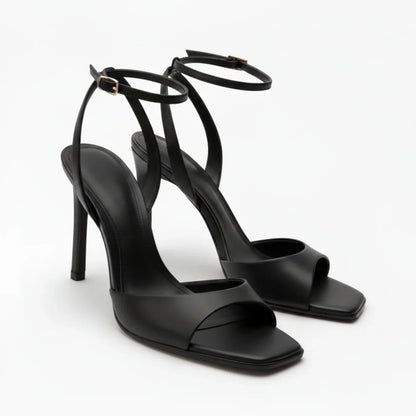Women’s High Heel summer Sandals – Square Toe Ankle Strap Fit – Comfortable Summer Footwear UK