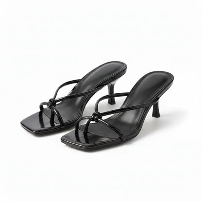 Women’s Orthopedic Heeled Sandals – Stylish Knot Strap Fit – Supportive Warm Weather Shoe