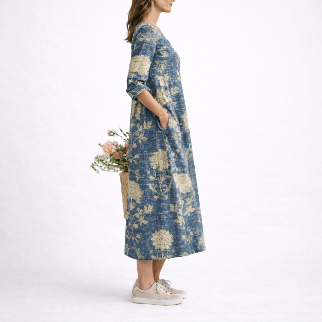 Women's Linen Floral Dress – Effortless Comfort