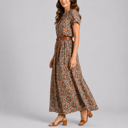Women’s Paisley Summer Midi Dress – Flattering Fit for Women
