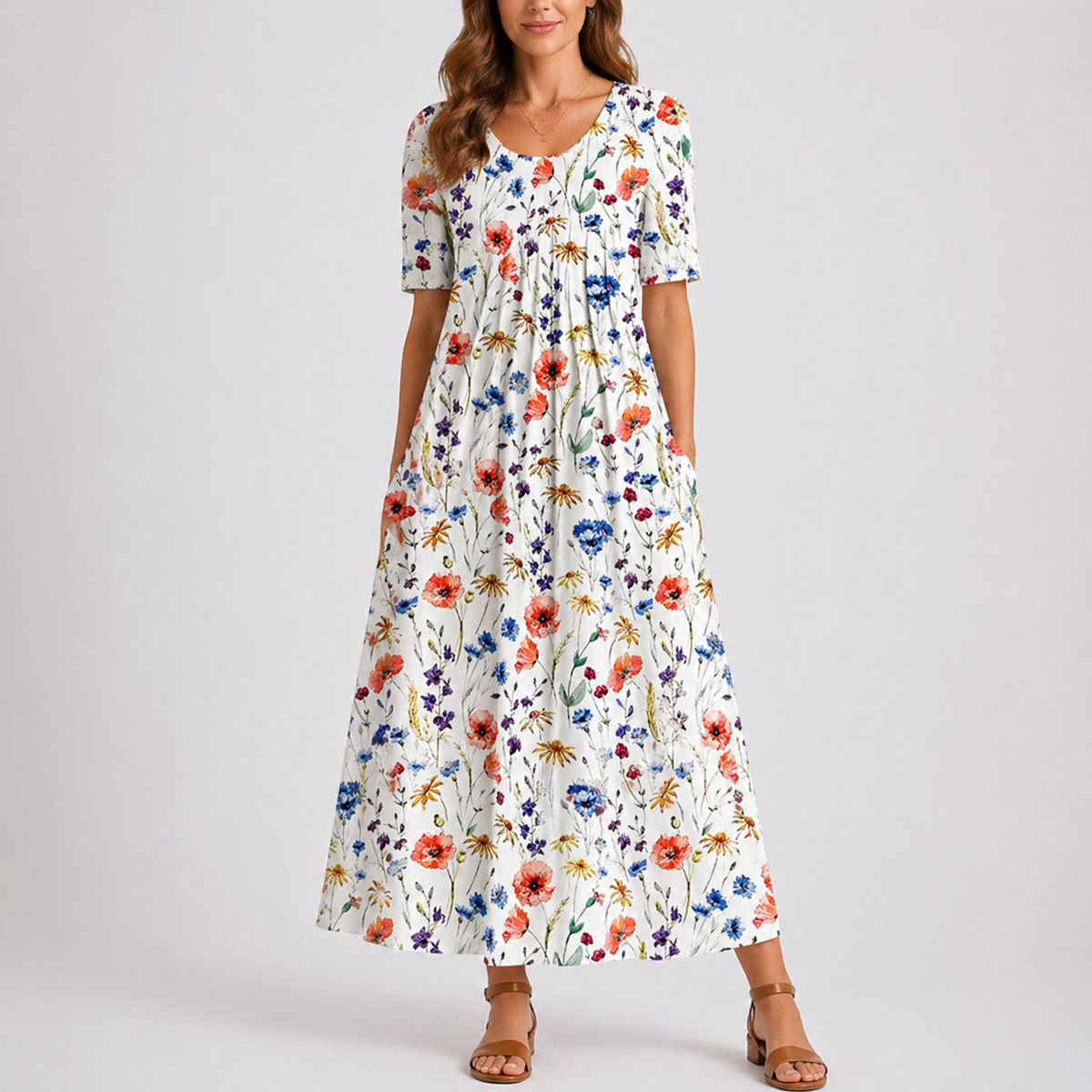 Women’s Everyday Floral Midi Dress – Elegant Occasion Wear UK