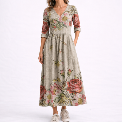 Women's Summer Floral Midi Dress – Lightweight Everyday