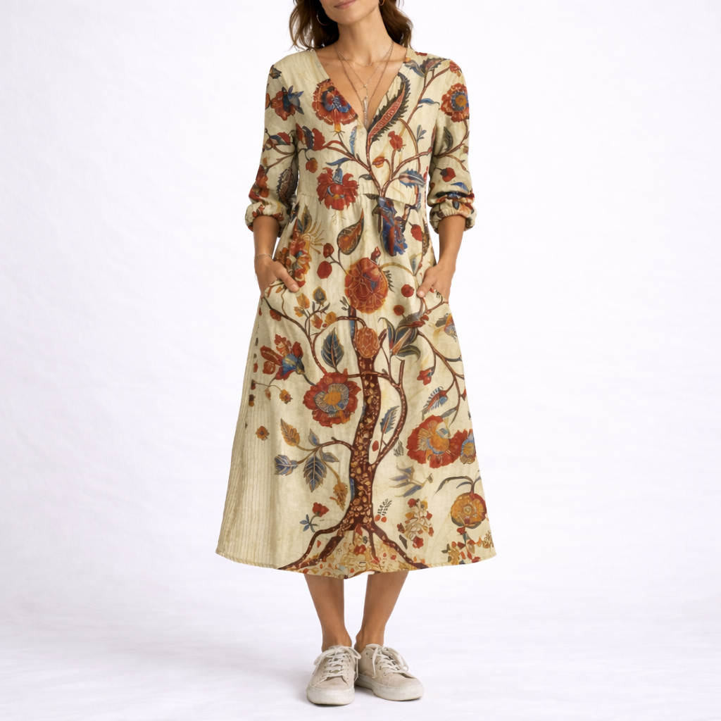 Women's Linen Floral Dress – Effortless Comfort