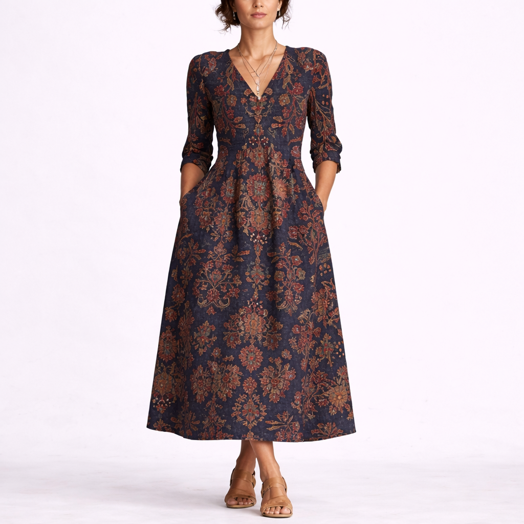 Stylish Floral Linen Dress – Elegant Occasion Wear UK