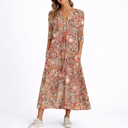 Women's Summer Floral Midi Dress – Flattering Fit for Women