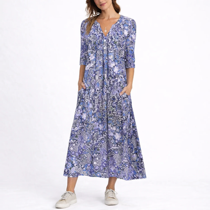 Women's Summer Floral Midi Dress – Flattering Fit for Women