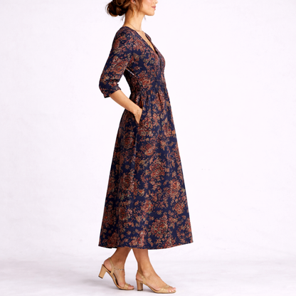 Stylish Floral Linen Dress – Elegant Occasion Wear UK