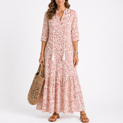 Women’s Summer Floral Midi Dress – Print Lightweight