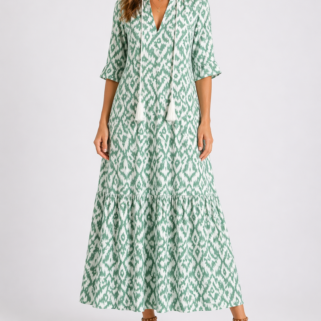Women’s Summer Floral Midi Dress – Print Lightweight