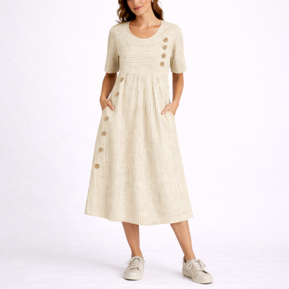 Women's Striped Midi Dress – Effortless Lightweight