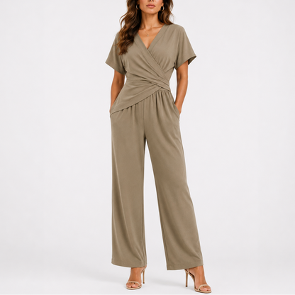 Women’s Stylish Wrap Jumpsuit Two-Piece Set – Coordinated Outfit for Women