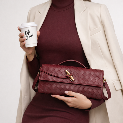 Luxury Woven Clutch Bag – Stylish Evening Shoulder Style – Everyday Accessory UK