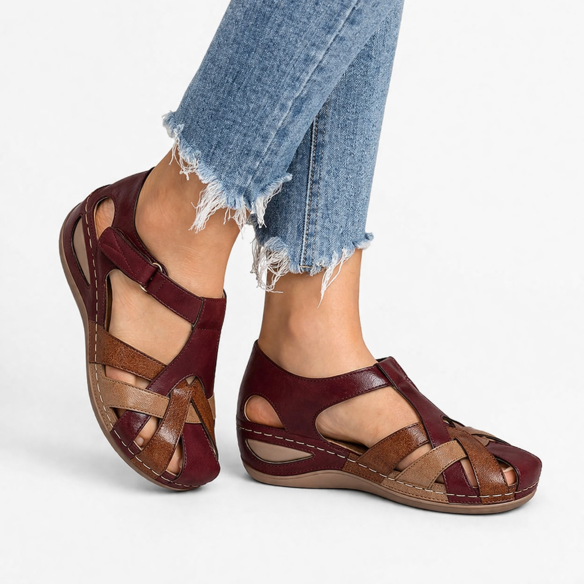 Women's Comfort Leather Orthopedic Wedge Sandals