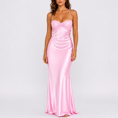 Women’s Stylish Satin Maxi Dress – Flattering Fit for Women