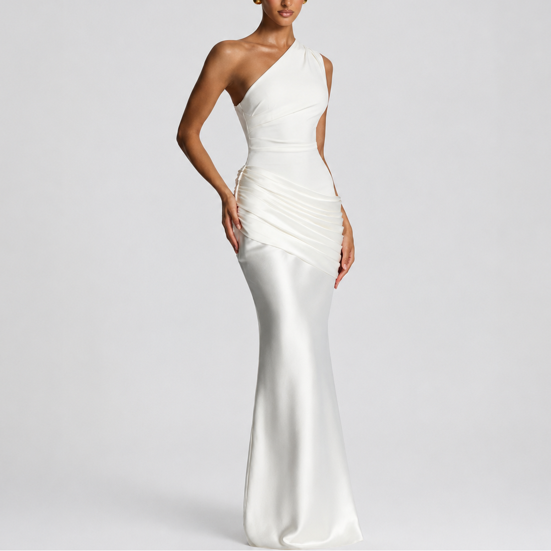 Women's Stylish One Shoulder Maxi Dress – Elegant Occasion Wear UK