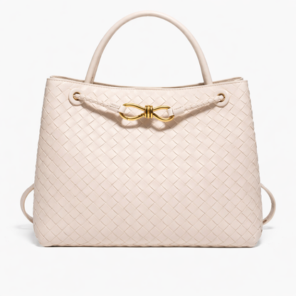 Woven Luxury Tote Bag – Soft Vegan Leather Everyday Shoulder Bag – Spacious Everyday Carryall