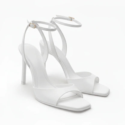 Women’s High Heel summer Sandals – Square Toe Ankle Strap Fit – Comfortable Summer Footwear UK