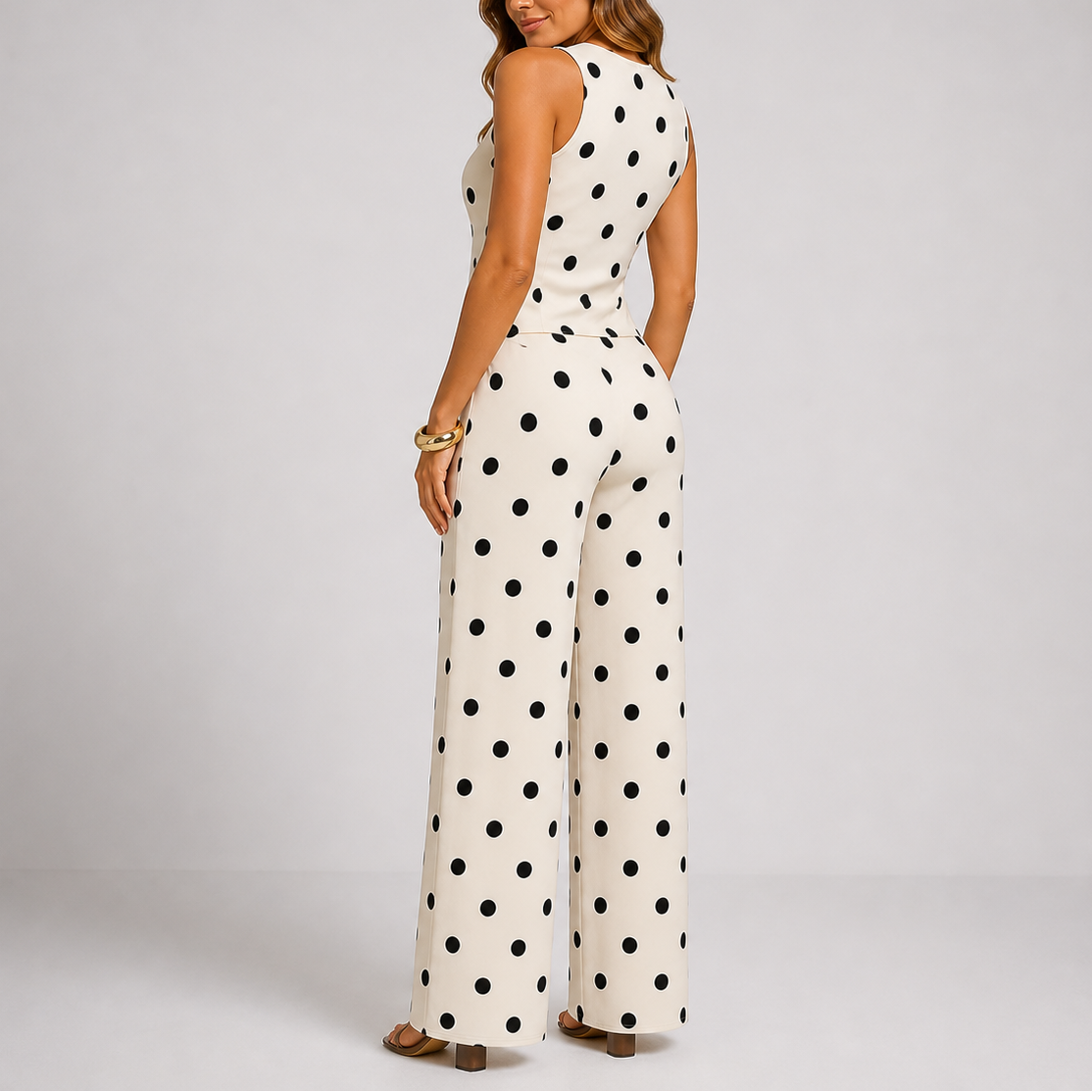 Women’s Summer Two Piece Set – Polka Dot – Coordinated Outfit for Women
