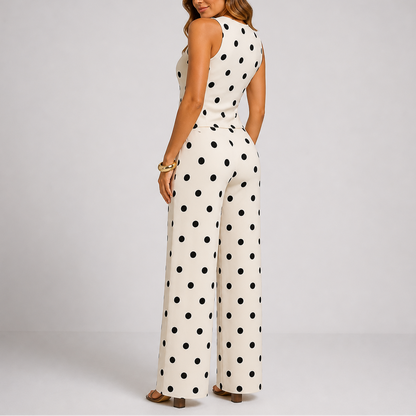 Women’s Summer Two Piece Set – Polka Dot – Coordinated Outfit for Women