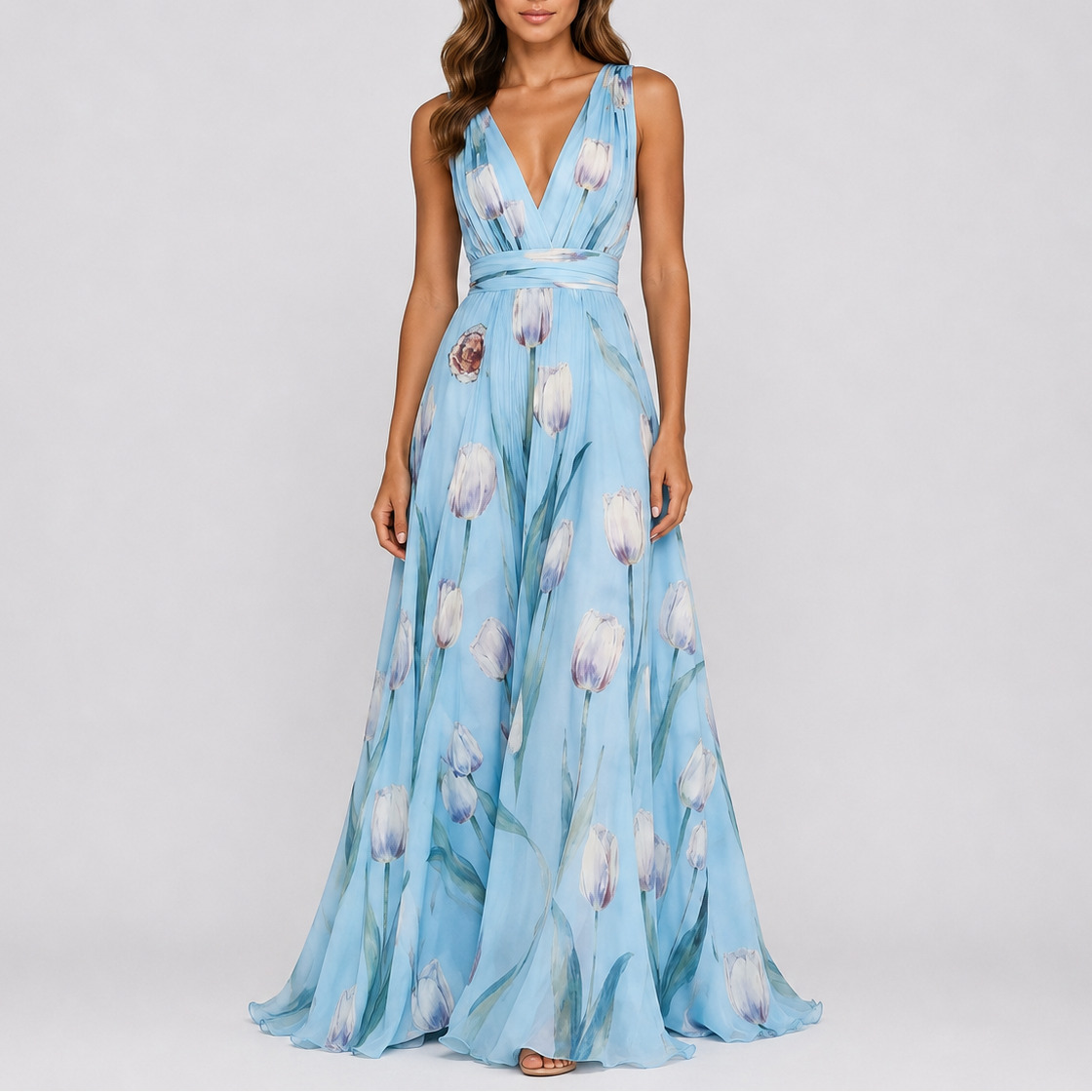 Women’s Stylish Floral Evening Maxi Dress – Elegant Occasion Wear UK