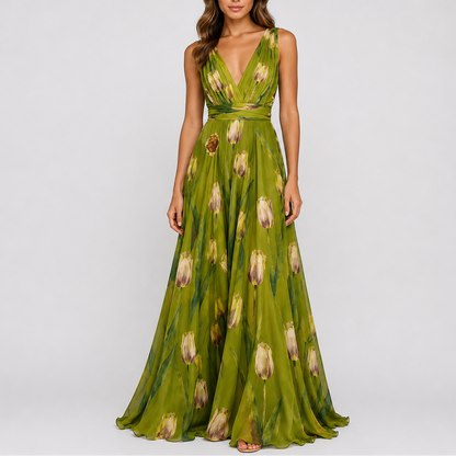 Women’s Stylish Floral Evening Maxi Dress – Elegant Occasion Wear UK
