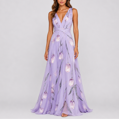 Women’s Stylish Floral Evening Maxi Dress – Elegant Occasion Wear UK