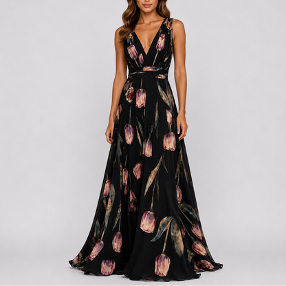 Women’s Stylish Floral Evening Maxi Dress – Elegant Occasion Wear UK