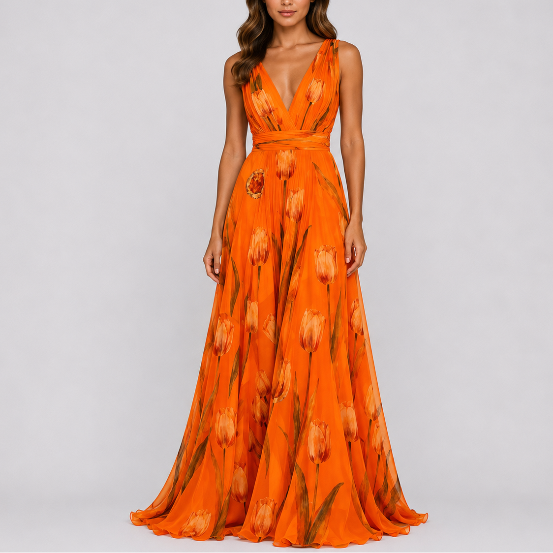 Women’s Stylish Floral Evening Maxi Dress – Elegant Occasion Wear UK