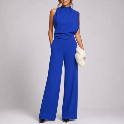 Women’s Jumpsuit with Sleeveless Upper and Wide-Leg Design – Matching Two-Piece Set UK