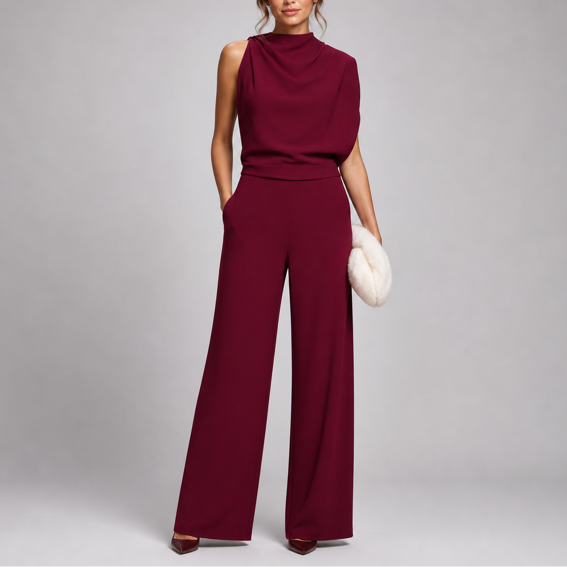 Women’s Jumpsuit with Sleeveless Upper and Wide-Leg Design – Matching Two-Piece Set UK