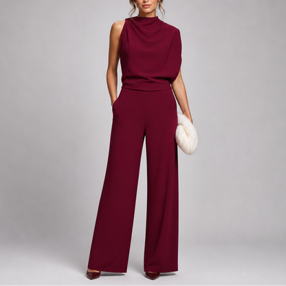 Women’s Jumpsuit with Sleeveless Upper and Wide-Leg Design – Matching Two-Piece Set UK