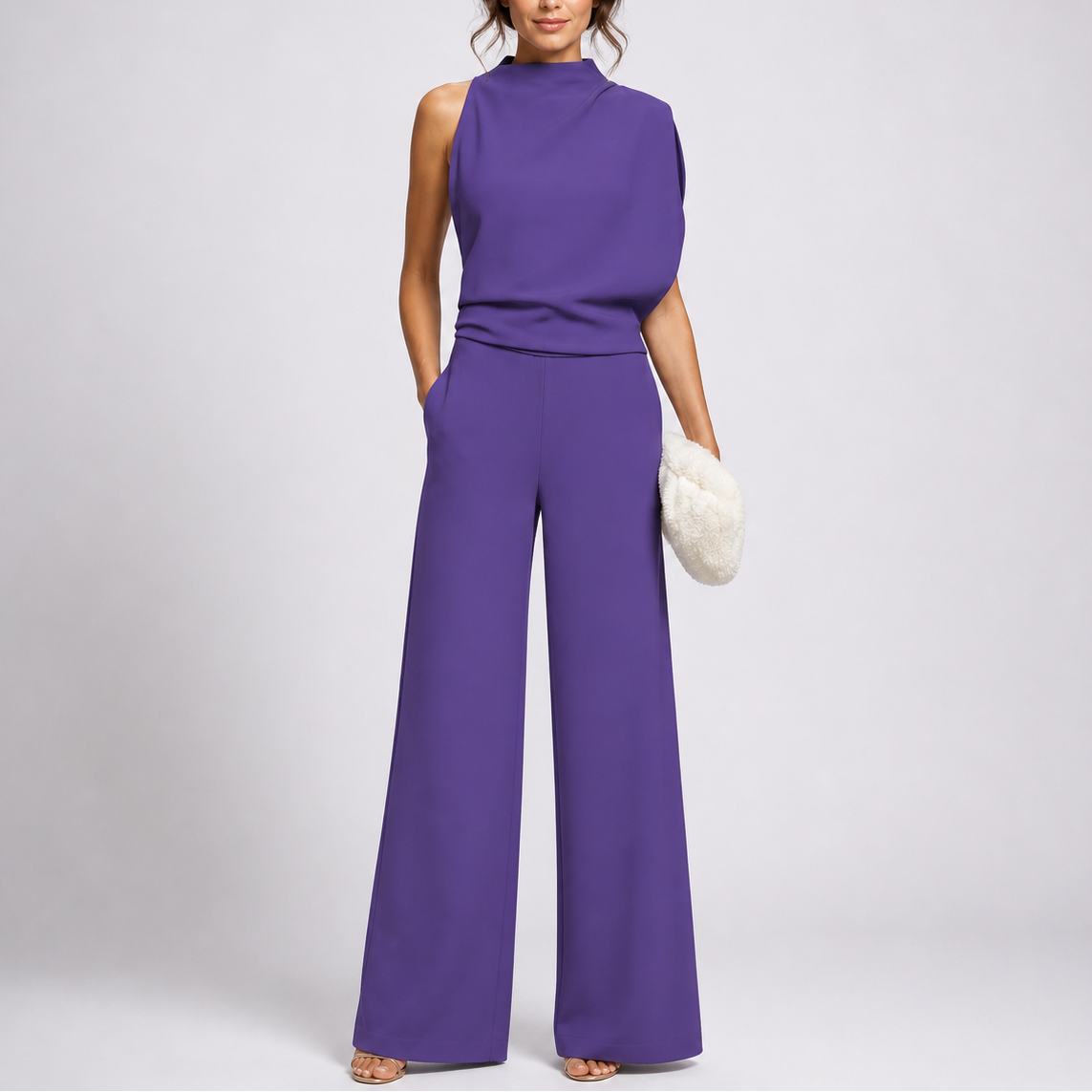 Women’s Jumpsuit with Sleeveless Upper and Wide-Leg Design – Matching Two-Piece Set UK