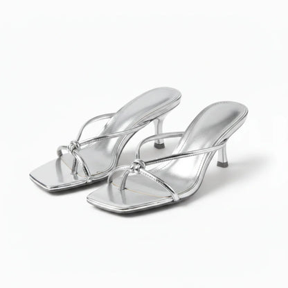 Women’s Orthopedic Heeled Sandals – Stylish Knot Strap Fit – Supportive Warm Weather Shoe